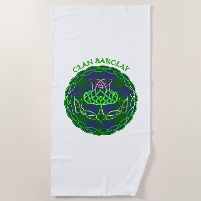 Barclay Scottish Tartan Celtic Thistle Strandtuch (Vorderseite)
