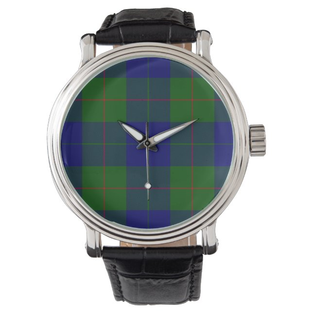 Barclay Tartan Blau grün kariert Armbanduhr (Vorderseite)