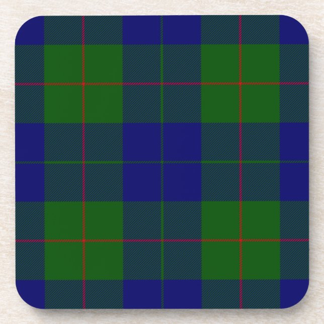 Barclay Tartan Blau grün kariert Getränkeuntersetzer (Vorderseite)