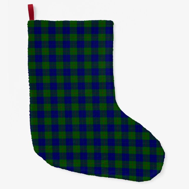 Barclay Tartan Blau grün kariert Großer Weihnachtsstrumpf (Vorderseite)