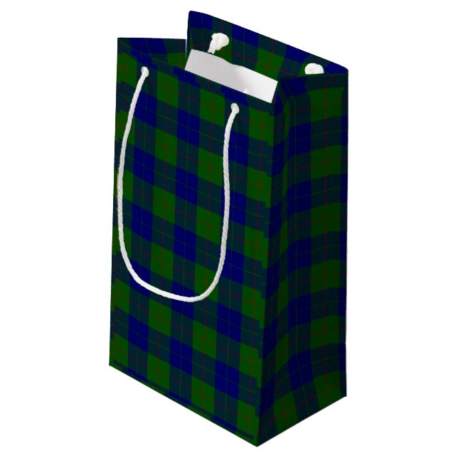 Barclay Tartan Blau grün kariert Kleine Geschenktüte (Rückseite Schrägansicht)