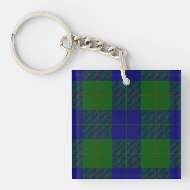 Barclay Tartan Blau grün kariert Schlüsselanhänger (Vorderseite)