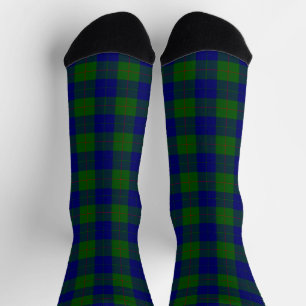 Barclay-Tartan blau grün kariert Socken