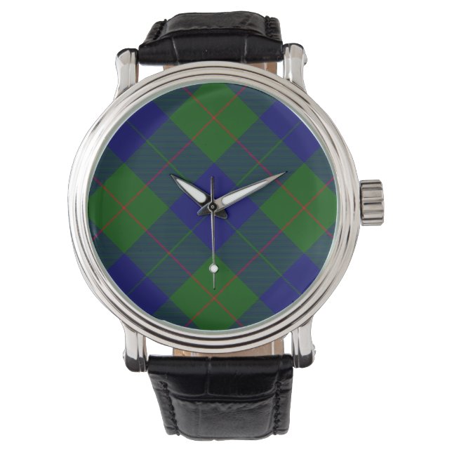 Barclay Tartan Blau kariert Armbanduhr (Vorderseite)