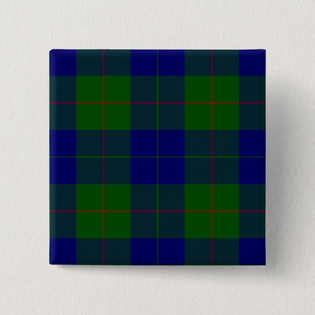Barclay Tartan Blau kariert Button (Vorderseite)