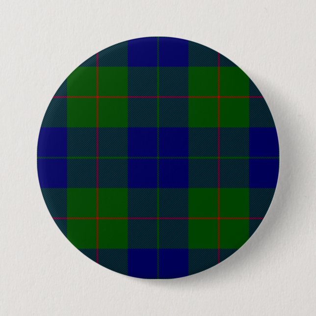 Barclay Tartan Blau kariert Button (Vorderseite)