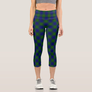 Barclay Tartan Blau kariert Capri Leggings