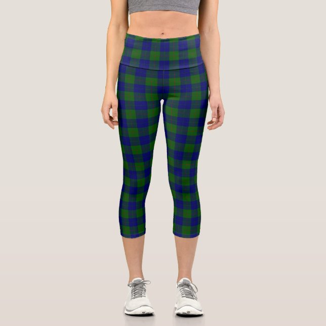 Barclay Tartan Blau kariert Capri Leggings (Vorderseite)