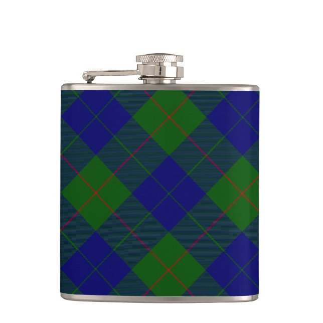 Barclay Tartan Blau kariert Flachmann (Vorderseite)