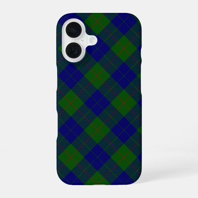 Barclay Tartan Blau kariert iPhone 16 Hülle (Rückseite)