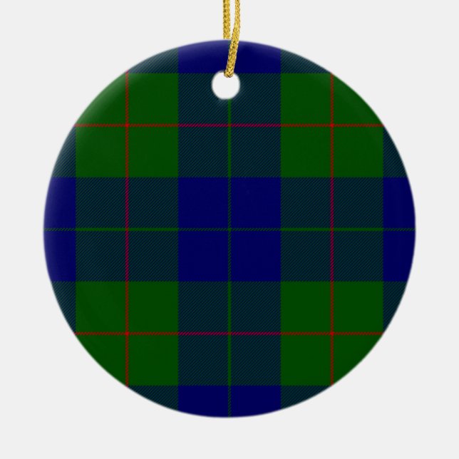 Barclay Tartan Blau kariert Keramik Ornament (Vorne)