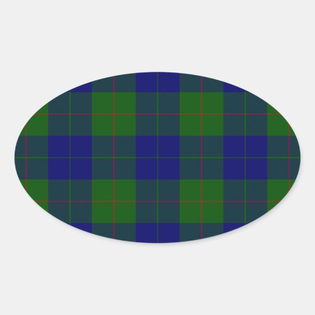 Barclay Tartan Blau kariert Ovaler Aufkleber (Vorderseite)