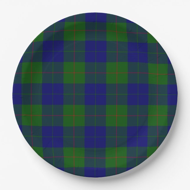 Barclay Tartan Blau kariert Pappteller (Vorderseite)