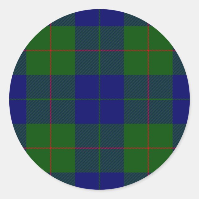 Barclay Tartan Blau kariert Runder Aufkleber (Vorderseite)
