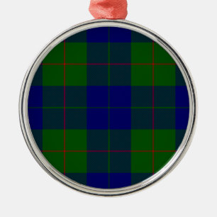 Barclay Tartan Blau kariert Silbernes Ornament