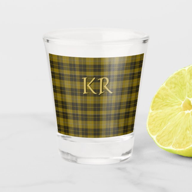 Barclay Tartan mit Ihren Initialen, schottisch Kar Schnapsglas (Vorderseite)
