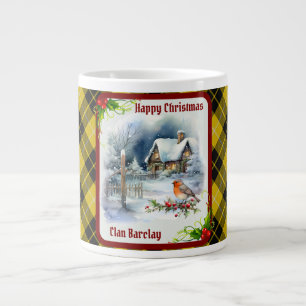 Barclay Tartan & Robin Weihnachten Jumbo-Tasse