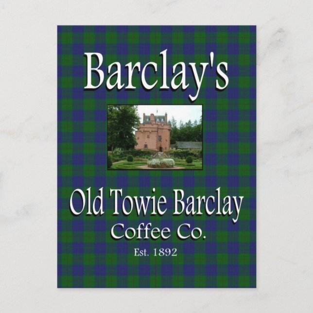 Barclays Old Towie Barclay Coffee Co. Postkarte (Vorderseite)