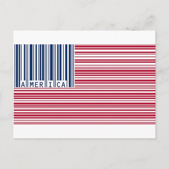 Barcode American Flag Postkarte (Vorderseite)
