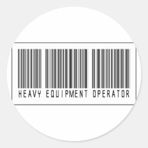 Barcode-Baggerfahrer Runder Aufkleber