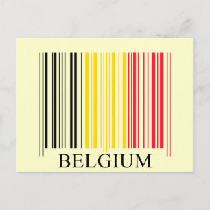 Barcode Belgien-Flagge Postkarte