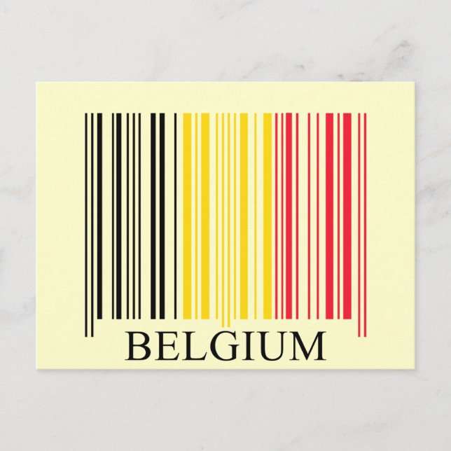 Barcode Belgien-Flagge Postkarte (Vorderseite)
