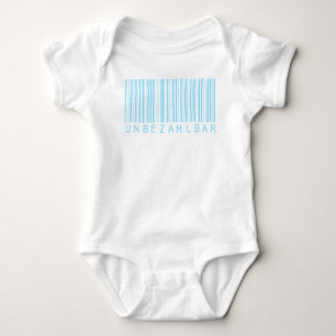 Barcode Blau für Jungen "UNBEZAHLBAR" Baby Strampler