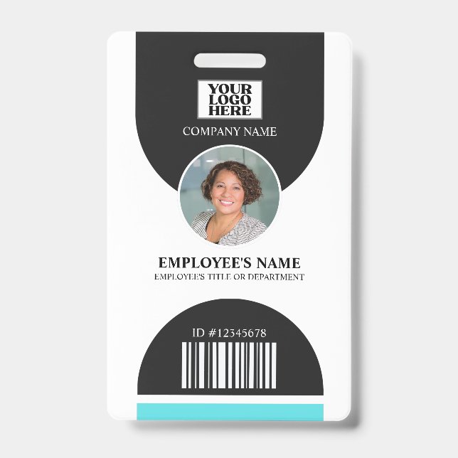 Barcode des Firmenlogos Mitarbeiter Foto Ausweis (Vorderseite)