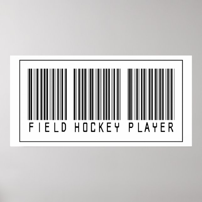 Barcode Field Hockey Player Poster (Vorne)
