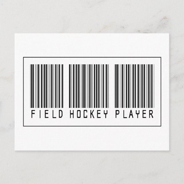 Barcode Field Hockey Player Postkarte (Vorderseite)