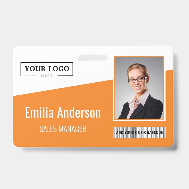 Barcode-Foto für kundenspezifische Firmenlogos Ora Ausweis (Vorderseite)