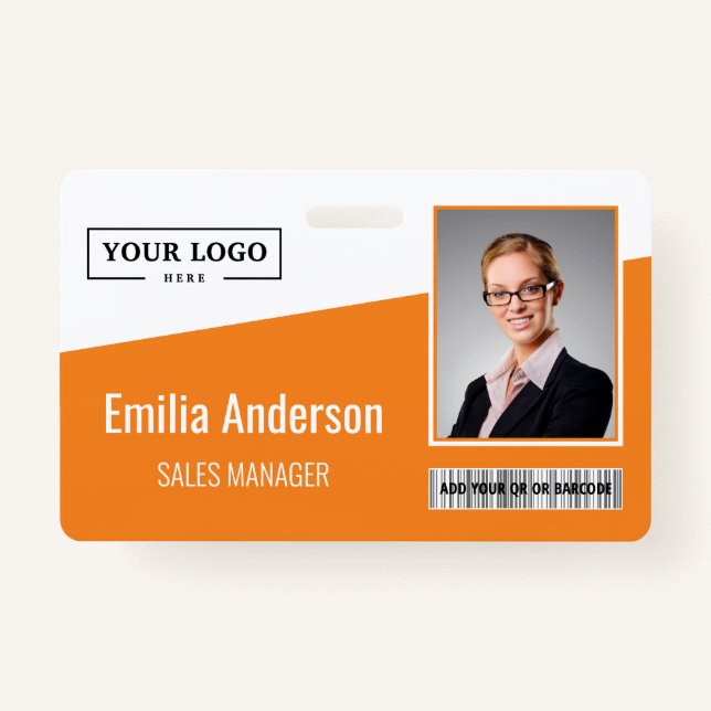 Barcode-Foto für kundenspezifische Firmenlogos Ora Ausweis (Vorderseite)