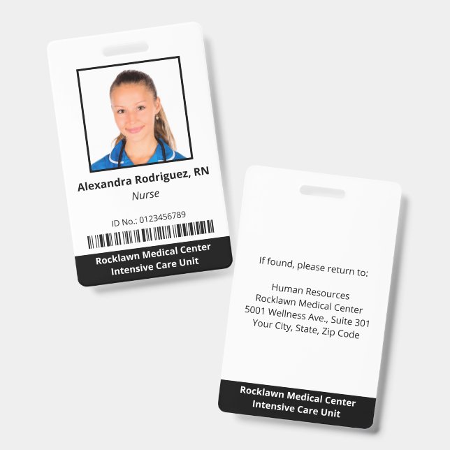 Barcode-Foto-ID für benutzerdefinierte Mitarbeiter Ausweis (Vorder- & Rückseite)