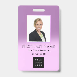 Barcode Foto Name ID Card NURSE Pflege LILA Ausweis