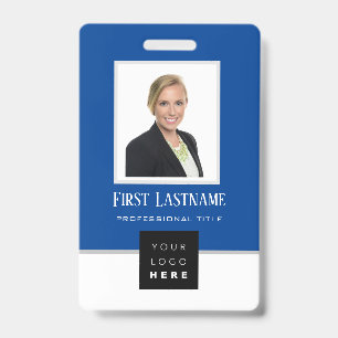Barcode-Foto Name-ID-Karte Vertikal Blau Weiß Ausweis
