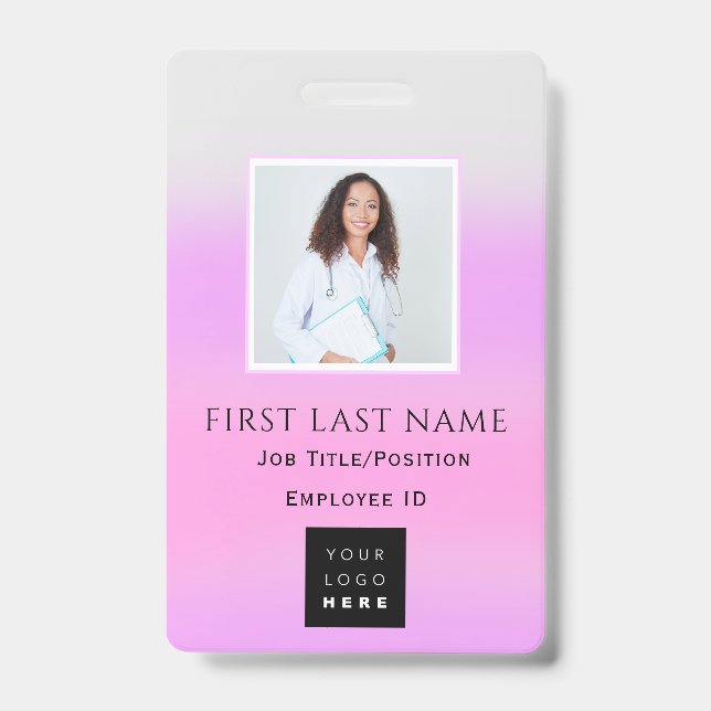 Barcode Foto Ombre ID Health Care Doctor Nurse Ausweis (Vorderseite)