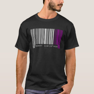 Barcode Frohe Weihnachts Asexual Pride Flag LGBTQ T-Shirt