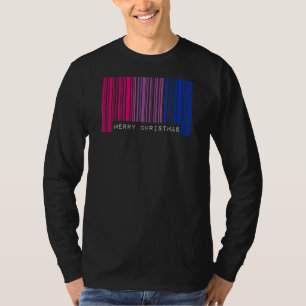 Barcode Frohe Weihnachts Bisexuelle Pride Flag Lgb T-Shirt