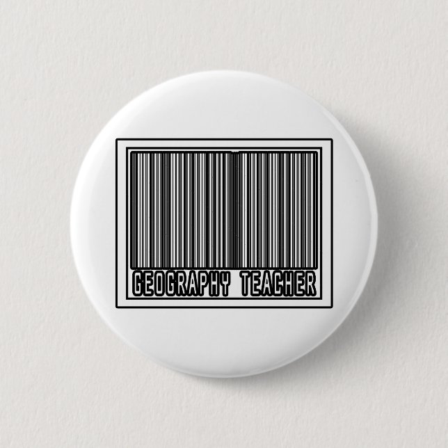 Barcode Geography Lehrer Button (Vorderseite)