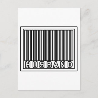Barcode Husband Postkarte