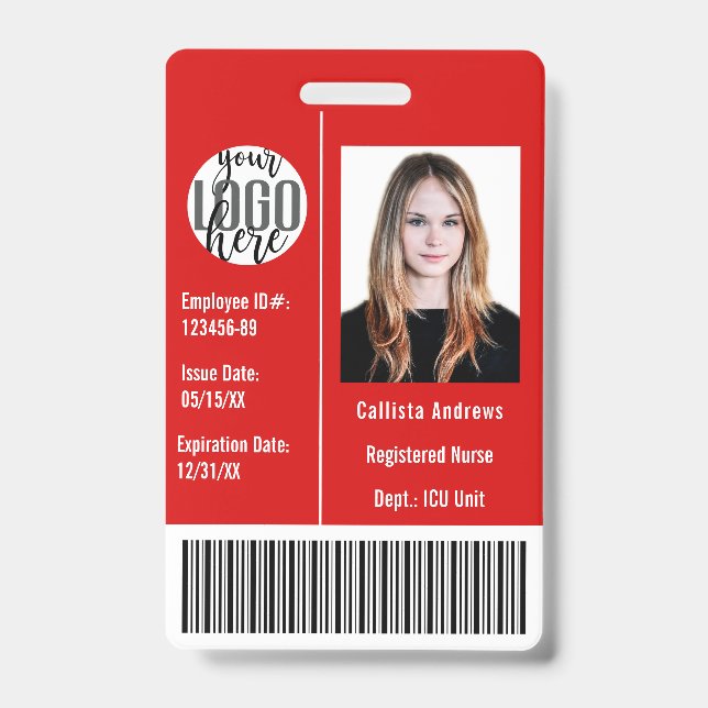 Barcode-ID des Fotos für Mitarbeiter eines benutze Ausweis (Vorderseite)