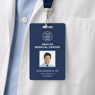 Barcode-ID Medizin Klinik Arzt Navy Blau Ausweis