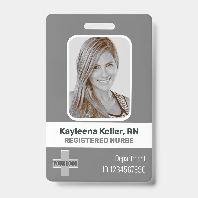 Barcode-ID-Nurve für das schlichte graue Foto Ausweis (Vorderseite)