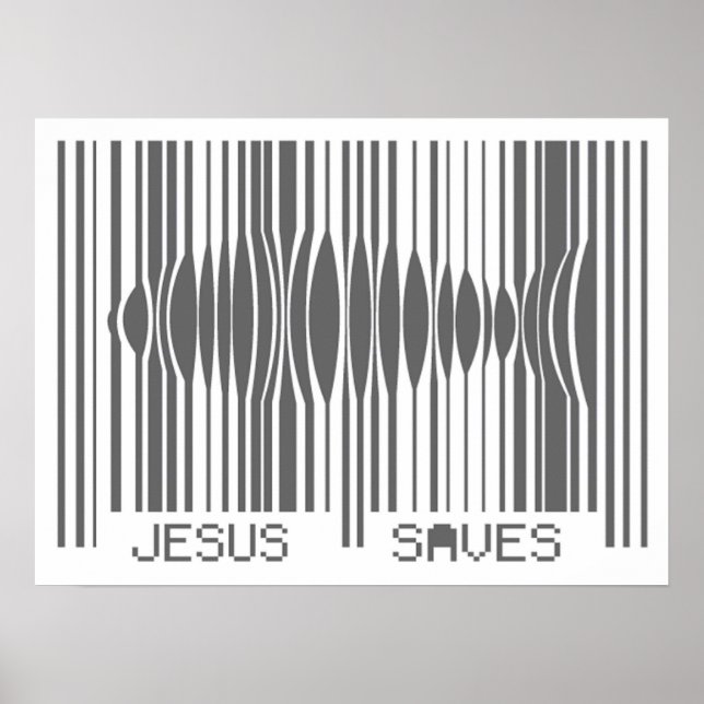 Barcode Jesus Rette Poster (Vorne)