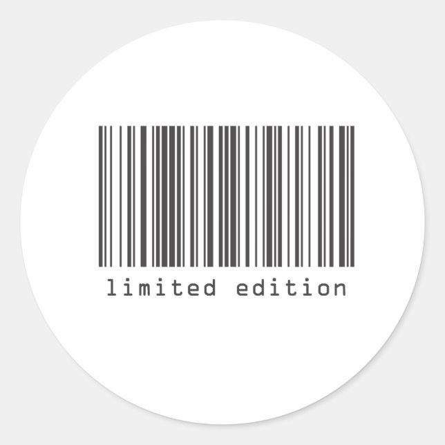 Barcode - Limited Edition Runder Aufkleber (Vorderseite)