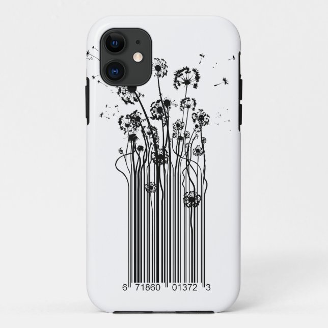 Barcode-Löwenzahn-Silhouette iphone Abdeckung Case-Mate iPhone Hülle (Rückseite)