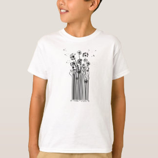 Barcode-Löwenzahn-Silhouette T-Shirt