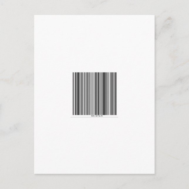 Barcode Message Says "Smile and Say Hi" Postkarte (Vorderseite)