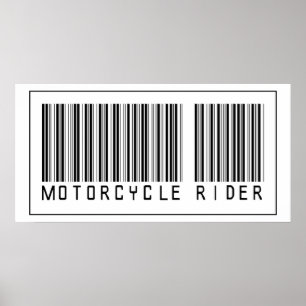 Barcode-Motorrad-Reiter Poster