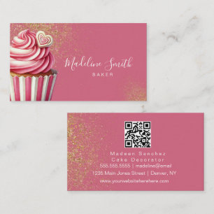 Barcode-Pink-Bäckerei-Glitter-Cupcakes Visitenkarte